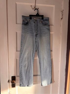 Levis Ribcage Straight Jeans Size 29 Light Wash